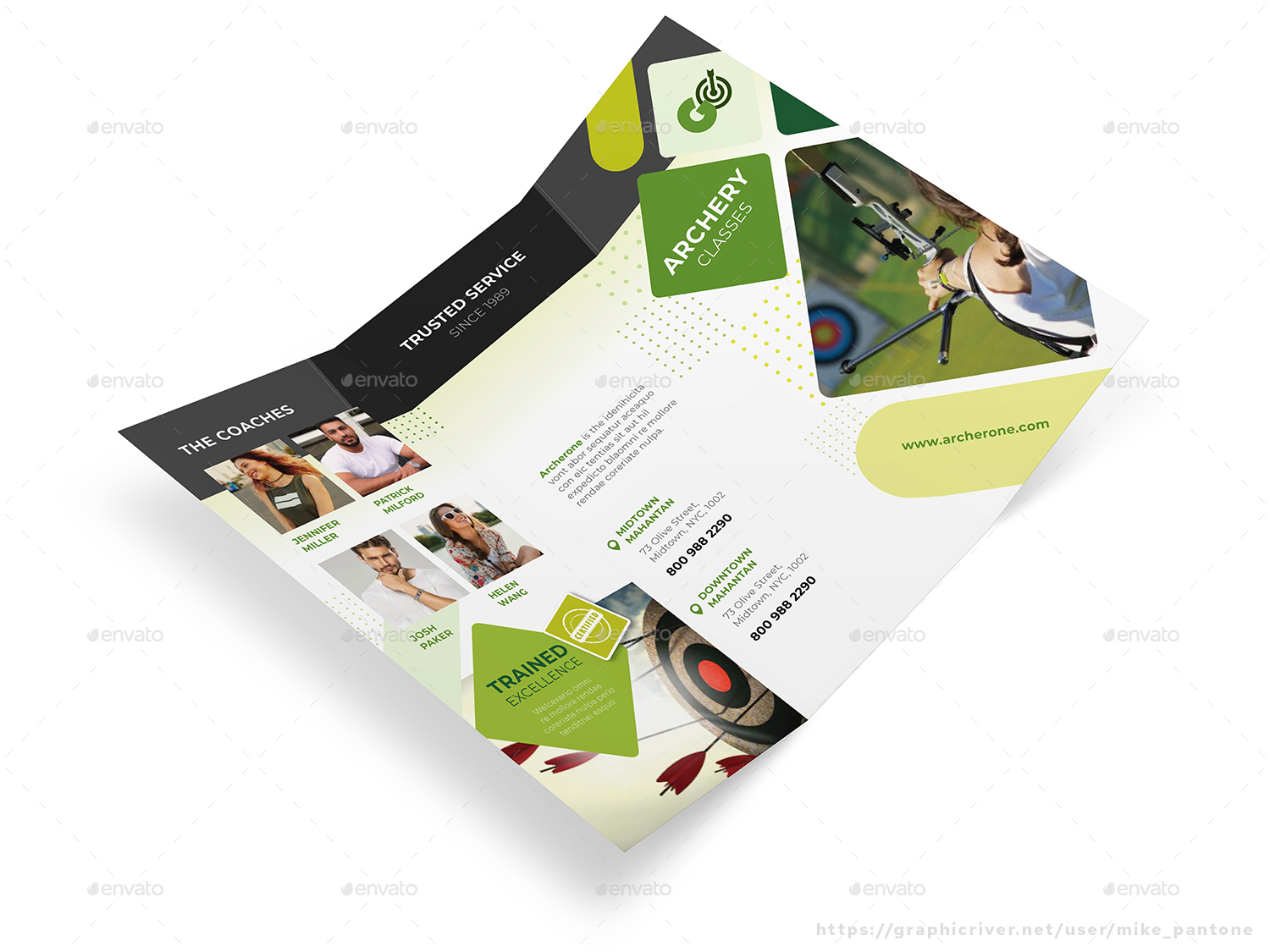 Archery Classes Trifold Brochure, Print Templates GraphicRiver